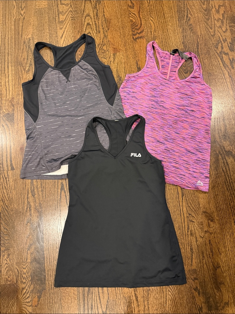 Fila Women's Black Racerback Tank Top with Mesh Panels